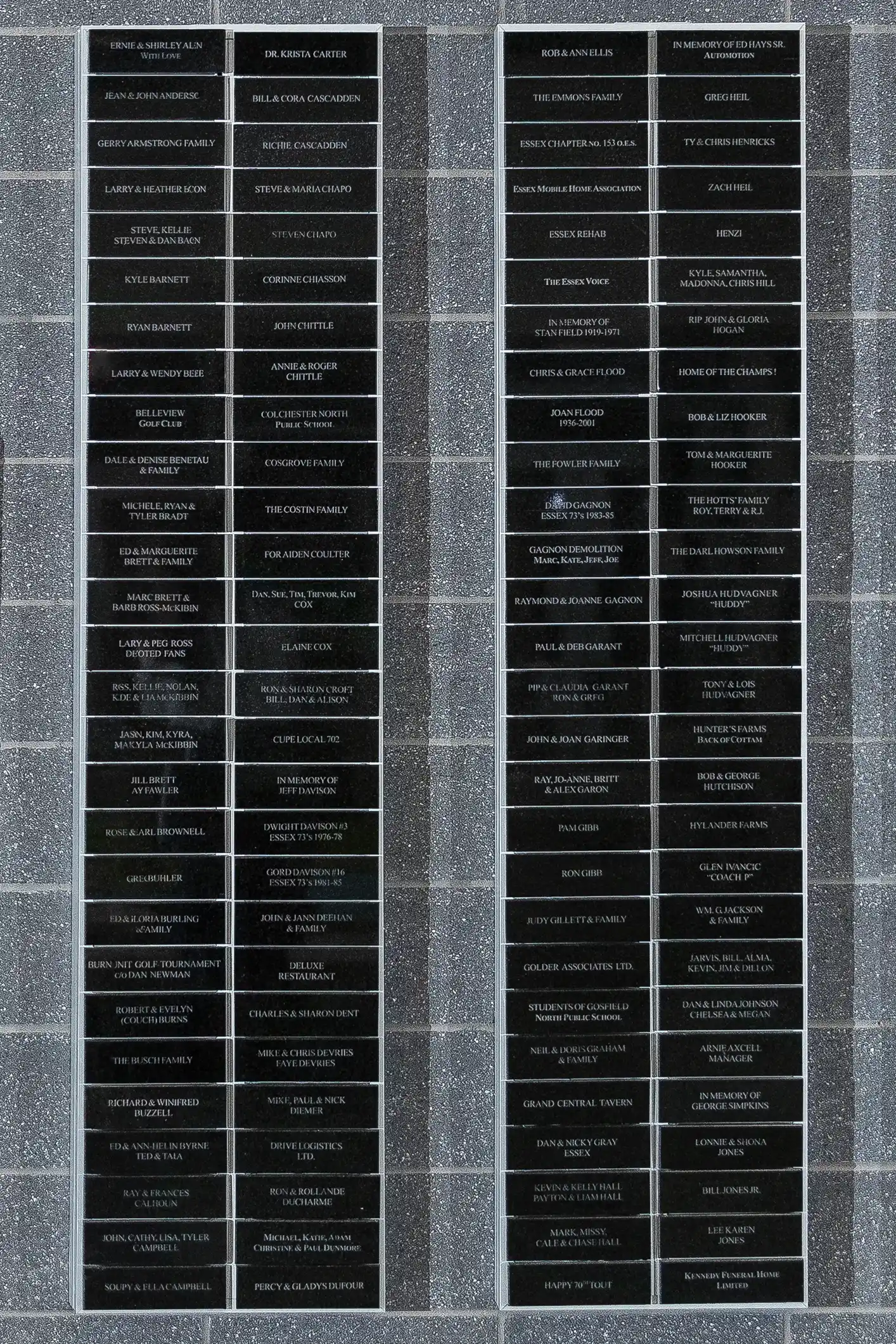 Community donor recognition installation