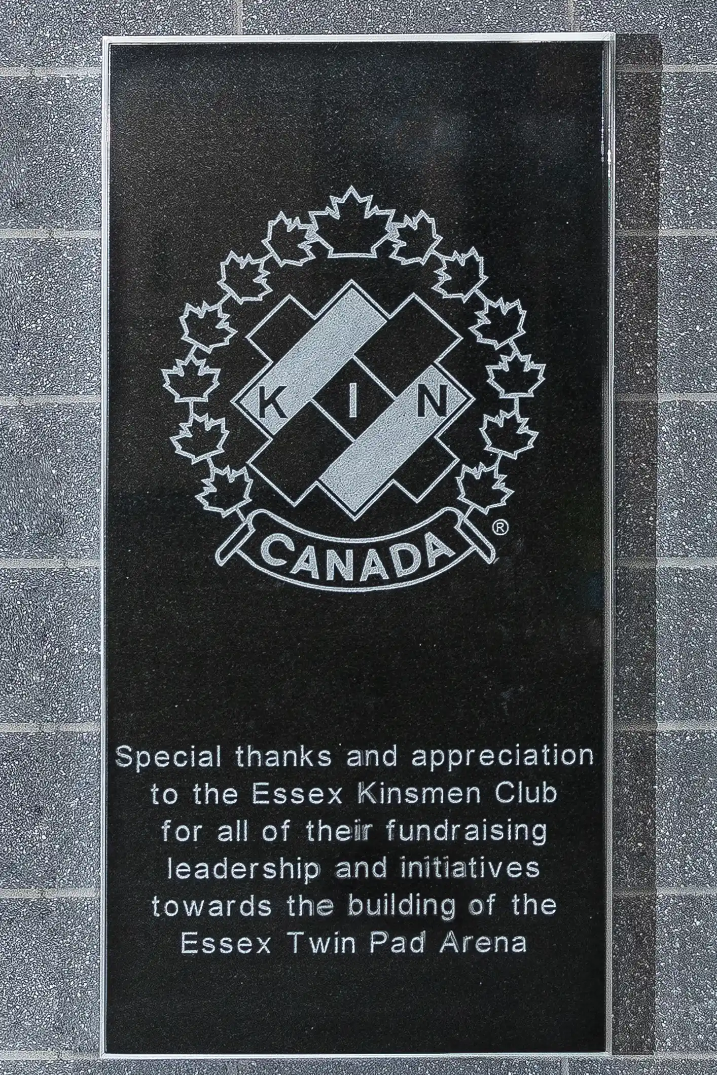 Complete donor board at Essex Sports Complex