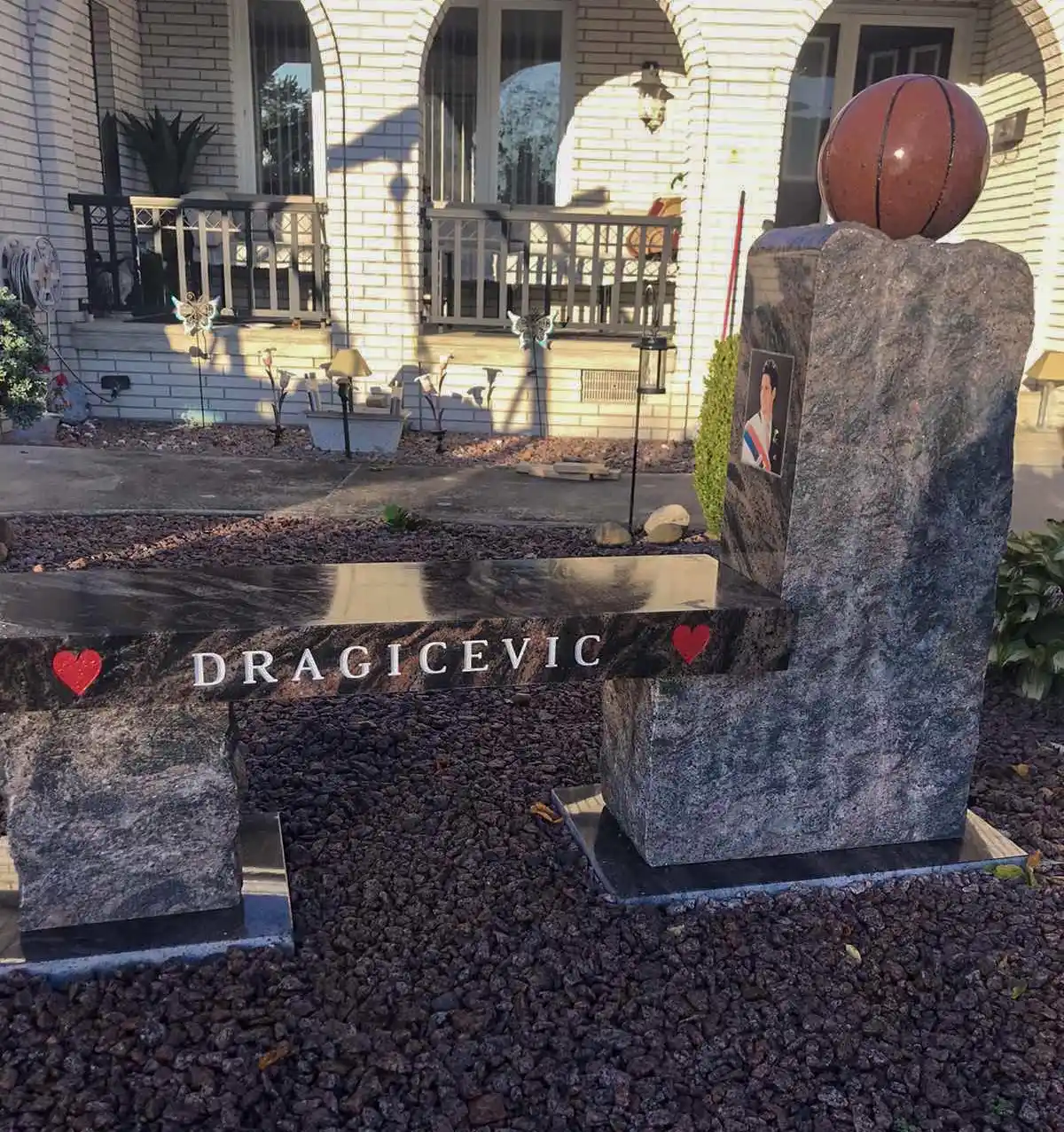 Custom granite bench