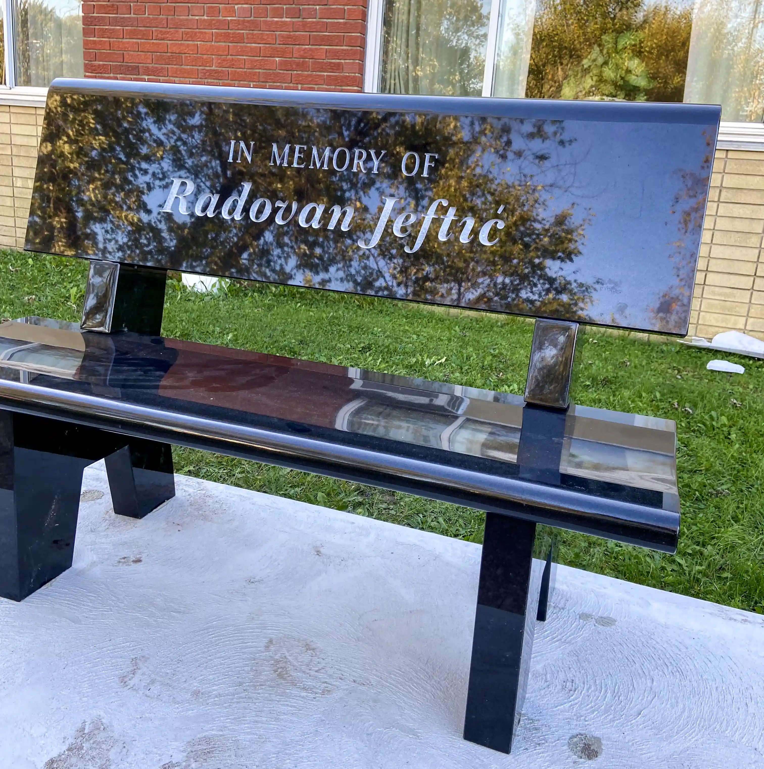 Jeftic granite memorial bench